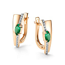 Серьги с английским замком из красного золота с бриллиантами