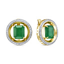 Серьги с английским замком из желтого золота с бриллиантами