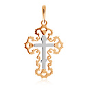 Крест из красного золота с фианитом