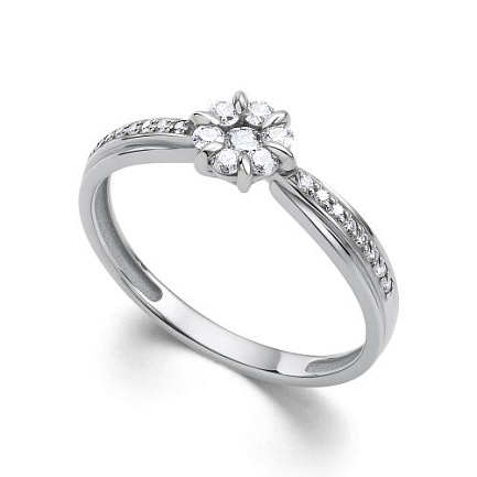 Кольцо из белого золота с бриллиантами