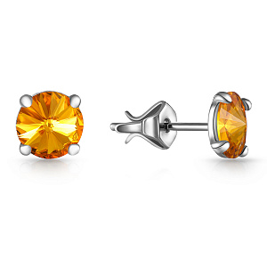 Серьги из серебра с фианитом