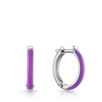 Серьги с английским замком из серебра с аметистом