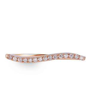 Кольцо из красного золота с перламутром и бриллиантами