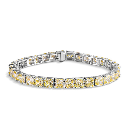 Браслет декоративный из серебра с фианитом