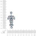 Подвеска из белого золота с сапфирами, топазами