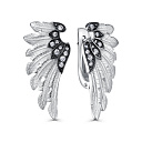 Серьги с английским замком из серебра с фианитом