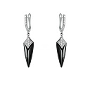 Серьги с английским замком из серебра с керамикой