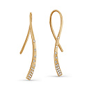 Серьги с английским замком из красного золота с бриллиантами