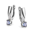 Серьги с английским замком из белого золота с бриллиантами