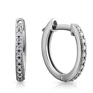 Серьги из серебра с фианитом