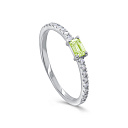 Кольцо из белого золота с бриллиантами, сапфиром