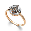 Кольцо из красного золота с бриллиантами