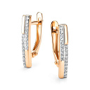 Серьги с английским замком из красного золота с бриллиантами