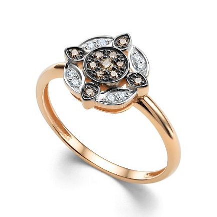 Кольцо из красного золота с бриллиантами