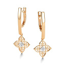 Серьги с английским замком из красного золота с бриллиантами