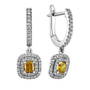 Серьги с английским замком из белого золота с бриллиантами