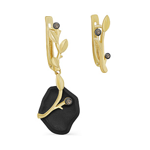 Серьги с английским замком из желтого золота