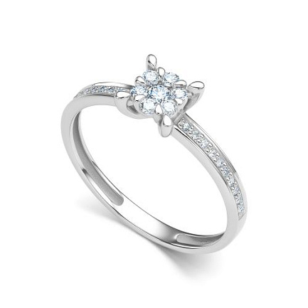 Кольцо из белого золота с бриллиантами