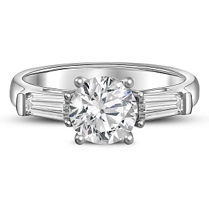 Кольцо из белого золота с бриллиантом