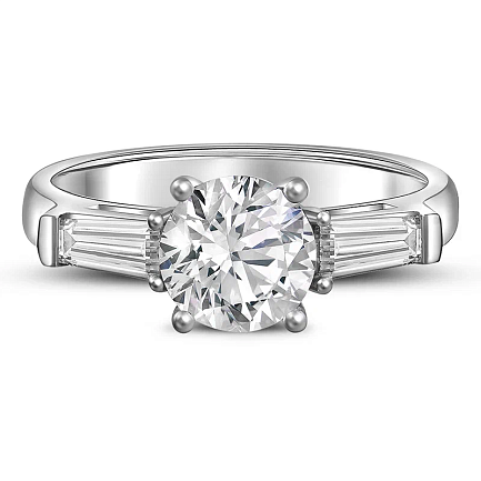 Кольцо из белого золота с бриллиантами