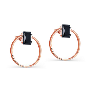 Серьги с английским замком из красного золота с сапфиром