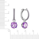 Серьги с английским замком из серебра с аметистом