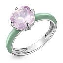 Кольцо из серебра с кварцем, эмалью