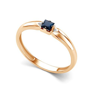 Кольцо из красного золота с бриллиантом