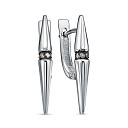 Серьги с английским замком из серебра с бриллиантами