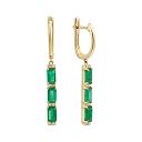 Серьги с английским замком из желтого золота с бриллиантами