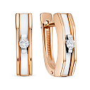 Серьги с английским замком из красного золота с бриллиантами