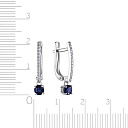 Серьги с английским замком из белого золота с бриллиантами