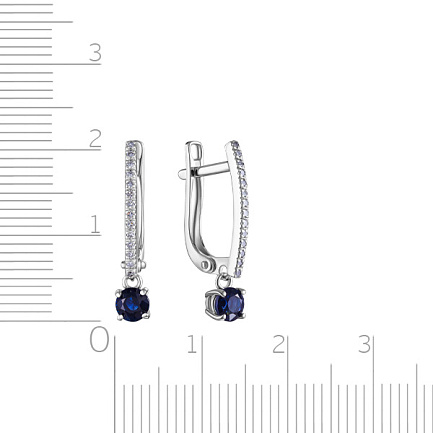 Серьги с английским замком из белого золота с бриллиантами