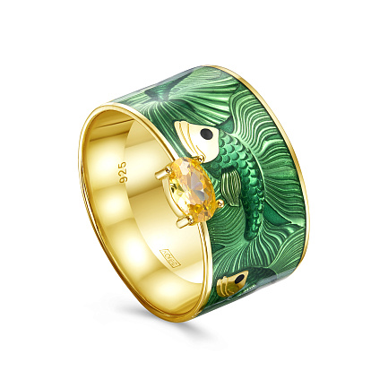 Кольцо из серебра с фианитом