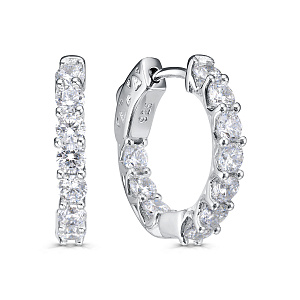 Серьги с английским замком из серебра с фианитами