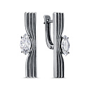 Серьги с английским замком из серебра с фианитами