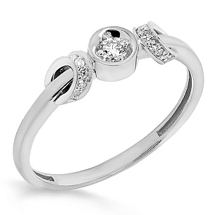 Кольцо из белого золота с бриллиантом