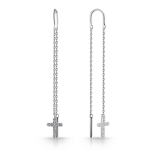 Продевки из серебра с фианитом