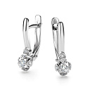 Серьги с английским замком из белого золота с бриллиантами