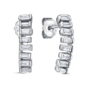 Серьги с английским замком из серебра с фианитом