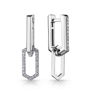Серьги из белого золота с бриллиантами