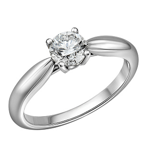 Кольцо из белого золота с бриллиантом