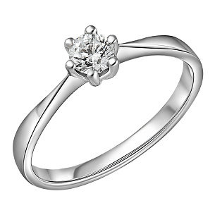 Кольцо из белого золота с бриллиантом