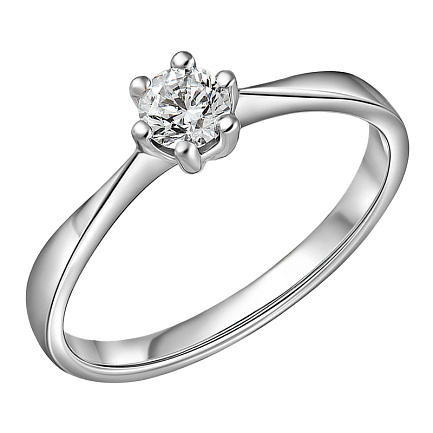 Кольцо из белого золота с бриллиантом