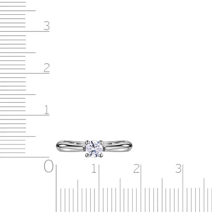 Кольцо помолвочное из белого золота с бриллиантом