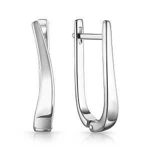 Серьги с английским замком из серебра