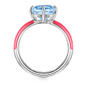 Кольцо из серебра с топазом, эмалью