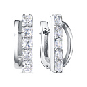 Серьги с английским замком из серебра с топазами