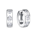 Серьги с английским замком из серебра с фианитами