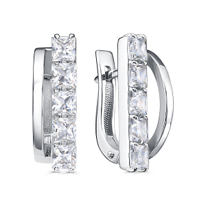 Серьги с английским замком из серебра с топазами